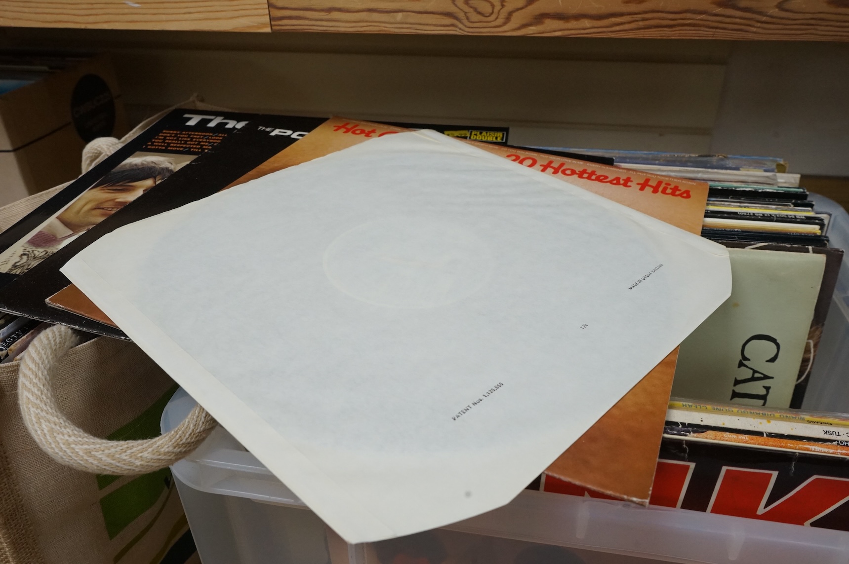 Fifty rock and pop LP record albums, including an early pressing of The Kinks first album, together with artists including; The Who, Fleetwood Mac, Rare Earth, Hot Chocolate, Rod Stewart, David Bowie, Patti Smith, Steve
